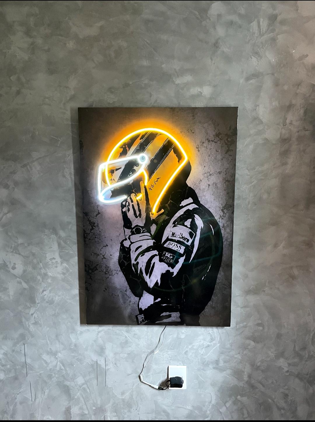Quadro Ayrton Senna Neon LED Resinado