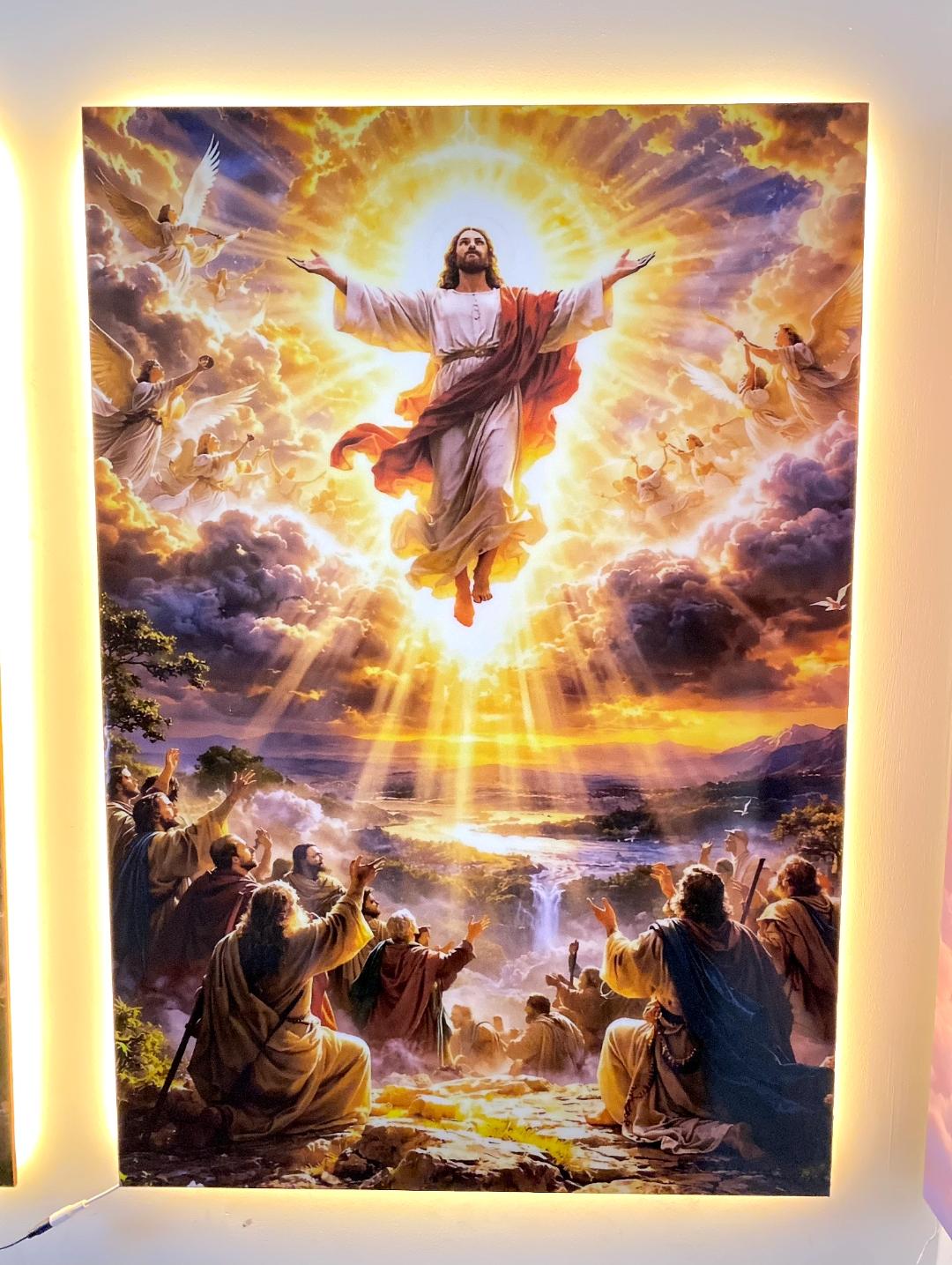Quadro Jesus Cristo com LED e Resina